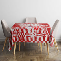 Personalized Croatia Football Wolf Mascot Tablecloth Checkerboard Soccer Pride - Splatter Textures