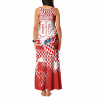 Personalized Croatia Football Wolf Mascot Tank Maxi Dress Checkerboard Soccer Pride - Splatter Textures