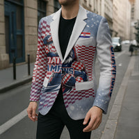 Personalized Croatia Football Eagle Mascot Blazer Checkerboard Pattern - Accent Splatters