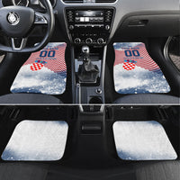 Personalized Croatia Football Eagle Mascot Car Mats Checkerboard Pattern - Accent Splatters