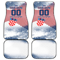 Personalized Croatia Football Eagle Mascot Car Mats Checkerboard Pattern - Accent Splatters