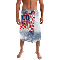 Personalized Croatia Football Eagle Mascot Lavalava Checkerboard Pattern - Accent Splatters