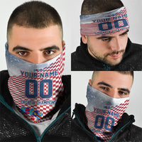 Personalized Croatia Football Eagle Mascot Neck Gaiter Checkerboard Pattern - Accent Splatters