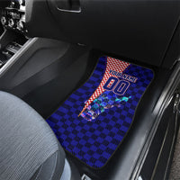 Personalized Croatia Football Car Mats Checkerboard Graphic - Golden Champion Trophy And Flag