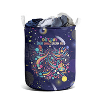 Dot Day Make Your Mark Laundry Basket Colorful Celestial Watercolor Circles And Swirling Polka Dots
