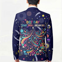 Dot Day Make Your Mark Blazer Colorful Celestial Watercolor Circles And Swirling Polka Dots