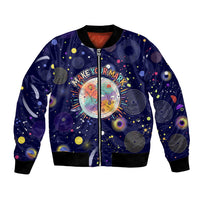 Dot Day Make Your Mark Bomber Jacket Colorful Celestial Watercolor Circles And Swirling Polka Dots