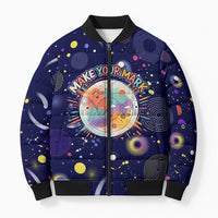 Dot Day Make Your Mark Bomber Puffer Jacket Colorful Celestial Watercolor Circles And Swirling Polka Dots