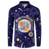 Dot Day Make Your Mark Button Sweatshirt Colorful Celestial Watercolor Circles And Swirling Polka Dots