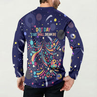 Dot Day Make Your Mark Button Sweatshirt Colorful Celestial Watercolor Circles And Swirling Polka Dots