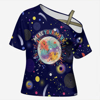 Dot Day Make Your Mark Cross Shoulder Shirt Colorful Celestial Watercolor Circles And Swirling Polka Dots