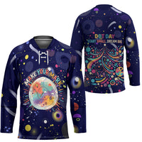 Dot Day Make Your Mark Hockey Jersey Colorful Celestial Watercolor Circles And Swirling Polka Dots