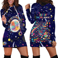 Dot Day Make Your Mark Hoodie Dress Colorful Celestial Watercolor Circles And Swirling Polka Dots
