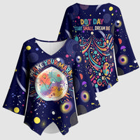 Dot Day Make Your Mark Kimono Sleeve Blouse Colorful Celestial Watercolor Circles And Swirling Polka Dots