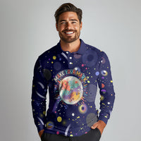 Dot Day Make Your Mark Long Sleeve Polo Shirt Colorful Celestial Watercolor Circles And Swirling Polka Dots