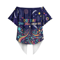 Dot Day Make Your Mark Off Shoulder Wrap Waist Top Colorful Celestial Watercolor Circles And Swirling Polka Dots