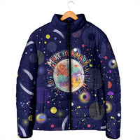 Dot Day Make Your Mark Padded Jacket Colorful Celestial Watercolor Circles And Swirling Polka Dots