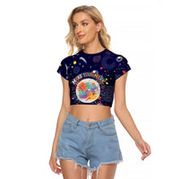 Dot Day Make Your Mark Raglan Cropped T Shirt Colorful Celestial Watercolor Circles And Swirling Polka Dots