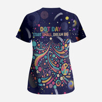 Dot Day Make Your Mark Scrub Top Colorful Celestial Watercolor Circles And Swirling Polka Dots