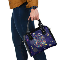 Dot Day Make Your Mark Shoulder Handbag Colorful Celestial Watercolor Circles And Swirling Polka Dots