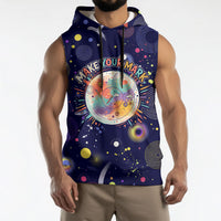 Dot Day Make Your Mark Sleeveless Hoodie Colorful Celestial Watercolor Circles And Swirling Polka Dots