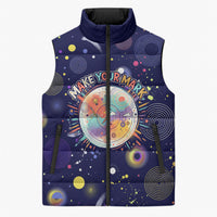 Dot Day Make Your Mark Sleeveless Puffer Jacket Colorful Celestial Watercolor Circles And Swirling Polka Dots