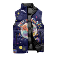 Dot Day Make Your Mark Sleeveless Puffer Jacket Colorful Celestial Watercolor Circles And Swirling Polka Dots