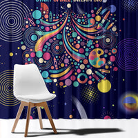Dot Day Make Your Mark Window Curtain Colorful Celestial Watercolor Circles And Swirling Polka Dots