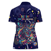 Dot Day Make Your Mark Women Polo Shirt Colorful Celestial Watercolor Circles And Swirling Polka Dots