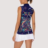 Dot Day Make Your Mark Women Sleeveless Polo Shirt Colorful Celestial Watercolor Circles And Swirling Polka Dots