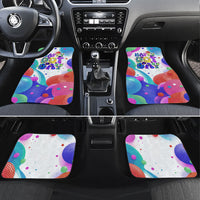 Happy Dot Day Car Mats Colorful Swirling Polka Dots and Whimsical Smiley Flowers