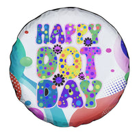 Happy Dot Day Spare Tire Cover Colorful Swirling Polka Dots and Whimsical Smiley Flowers