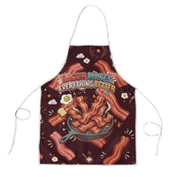 International Bacon Day Apron Retro Bacon Pattern With Sizzling Skillet Graphic