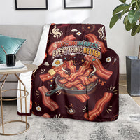 International Bacon Day Blanket Retro Bacon Pattern With Sizzling Skillet Graphic