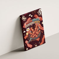 International Bacon Day Canvas Wall Art Retro Bacon Pattern With Sizzling Skillet Graphic