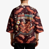 International Bacon Day Kimono Retro Bacon Pattern With Sizzling Skillet Graphic