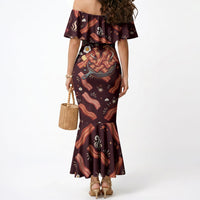 International Bacon Day Mermaid Dress Retro Bacon Pattern With Sizzling Skillet Graphic