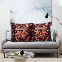 International Bacon Day Pillow Cover Retro Bacon Pattern With Sizzling Skillet Graphic