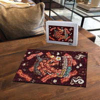 International Bacon Day Puzzle Retro Bacon Pattern With Sizzling Skillet Graphic