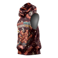 International Bacon Day Sleeveless Hoodie Retro Bacon Pattern With Sizzling Skillet Graphic