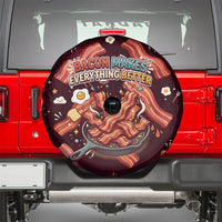 International Bacon Day Spare Tire Cover Retro Bacon Pattern With Sizzling Skillet Graphic