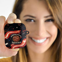 International Bacon Day United By Bacon AirPods Case Retro Bacon Globe and Cool Bacon Mascot Graphic