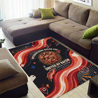 International Bacon Day United By Bacon Area Rug Retro Bacon Globe and Cool Bacon Mascot Graphic