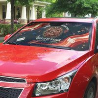 International Bacon Day United By Bacon Auto Sun Shade Retro Bacon Globe and Cool Bacon Mascot Graphic