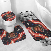 International Bacon Day United By Bacon Bathroom Set Retro Bacon Globe and Cool Bacon Mascot Graphic
