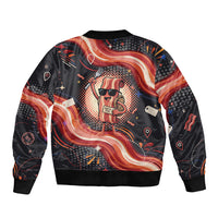 International Bacon Day United By Bacon Bomber Jacket Retro Bacon Globe and Cool Bacon Mascot Graphic