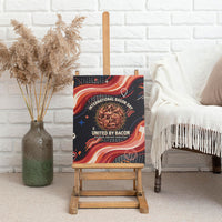 International Bacon Day United By Bacon Canvas Wall Art Retro Bacon Globe and Cool Bacon Mascot Graphic