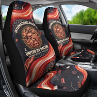International Bacon Day United By Bacon Car Seat Cover Retro Bacon Globe and Cool Bacon Mascot Graphic