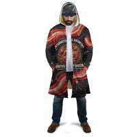 International Bacon Day United By Bacon Cloak Retro Bacon Globe and Cool Bacon Mascot Graphic