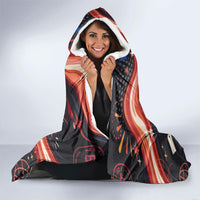 International Bacon Day United By Bacon Hooded Blanket Retro Bacon Globe and Cool Bacon Mascot Graphic